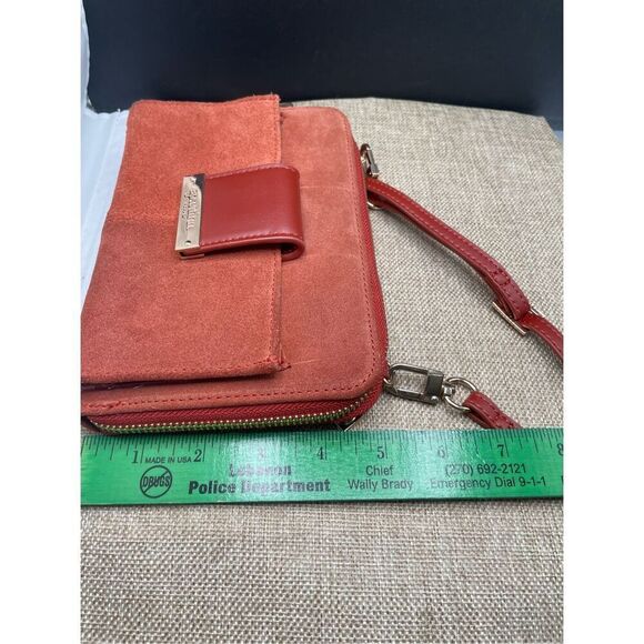 Spartina 449 Suede Crossbody or Clutch Wallet  Rust Color - Picture 16 of 16